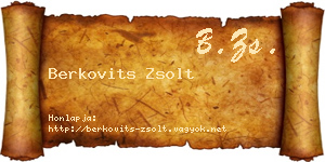 Berkovits Zsolt névjegykártya